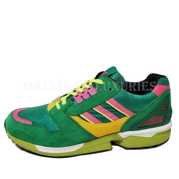 GUCCI MENS SNEAKERS X ADIDAS ZX 8000 TORSION GREEN GG CANVAS SHOES 11 11.5 US - Picture 8 of 15